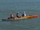 Kim, Maureen, Louise, and Mary kayaking on bay side of Captiva